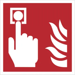 Znak alarm pożarowy ROP na płycie PCV (F05)