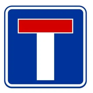 Znak informacyjny METALOWY Droga bez przejazdu (D4a)