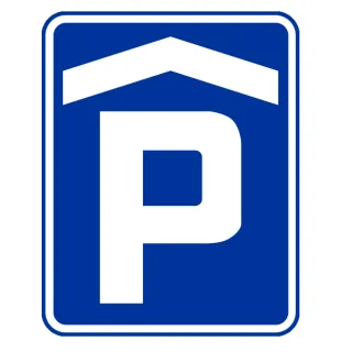 Znak informacyjny METALOWY Parking zadaszony (D18b)