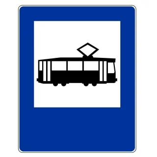 Znak informacyjny METALOWY Przystanek tramwajowy (D17)