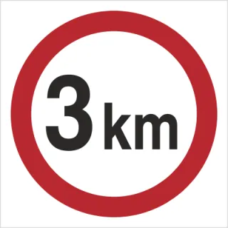 Znak ograniczenie prędkości do 3 km (702-06)