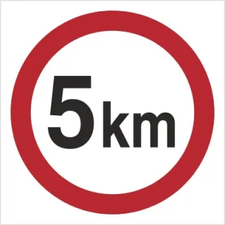 Znak ograniczenie prędkości do 5 km (702-02)
