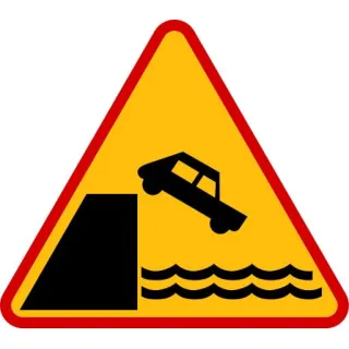 Znak ostrzegawczy METALOWY Nabrzeże lub brzeg rzeki (A27)