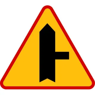 Znak ostrzegawczy METALOWY Skrzyżowanie z drogą podporządkowaną występującą po prawej stronie (A6b)