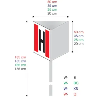 Znak przestrzenny hydrant zewnętrzny różne wymiary (W-09) (bez słupka)