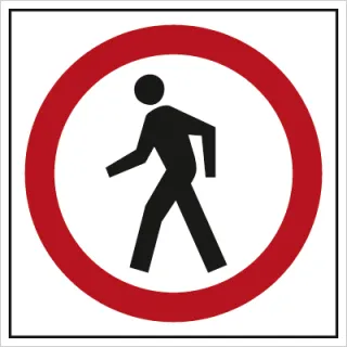 Znak zakaz ruchu pieszych (702-09)