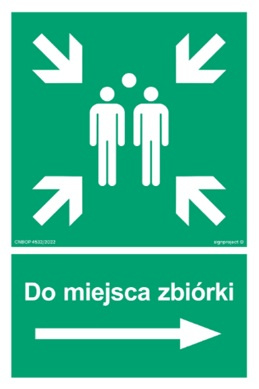 Znak Do miejsca zbiórki w prawo (AC042) Signproject