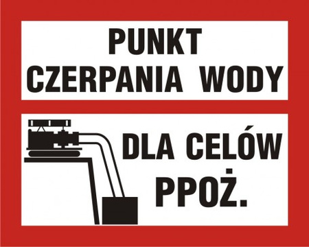 Znak punkt czerpania wody dla celów ppoż (BC105)