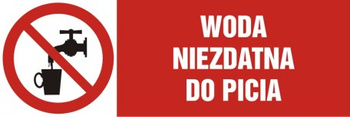Znak Woda niezdatna do picia na Folii Samoprzylepnej (NA041)