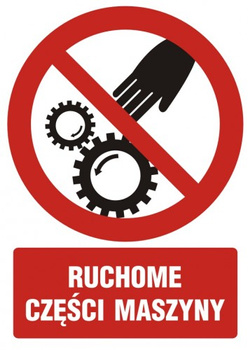 Znak ruchome części maszyny na Folii Samoprzylepnej (GC063)