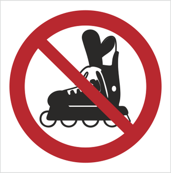 Znak Zakaz jazdy na rolkach na Folii Samoprzylepnej (613-01)