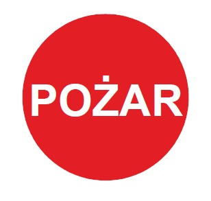Naklejka POŻAR na Folii Samoprzylepnej