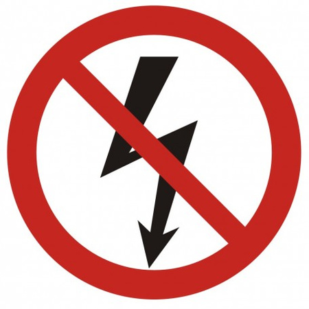 Znak Nie załączać urządzeń elektrycznych na Folii Samoprzylepnej (GB005)