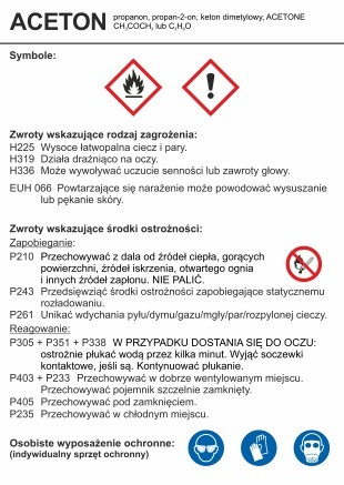 Znak Aceton (LC021)