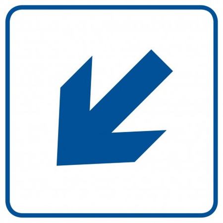 Znak Zmiana kierunku na płycie PCV (RA042)