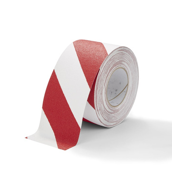 Taśma antypoślizgowa ostrzegawcza 100mm/18m (z normą DIN 51130) BIAŁO-CZERWONA