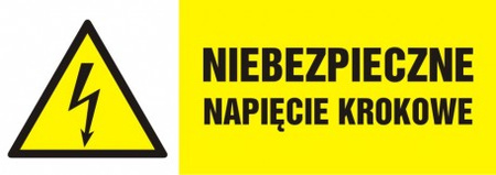 Znak Niebezpieczne napięcie krokowe na Folii Samoprzylepnej (HB014)