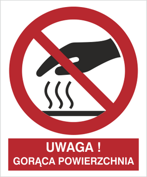 Znak uwaga gorąca powierzchnia na płycie PCV (642)