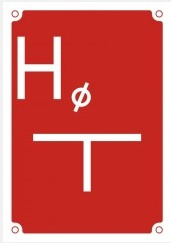 Znak tabliczka orientacyjna dla hydrantu na płycie PCV (JB001)