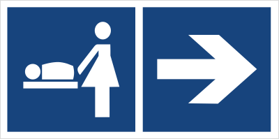Znak przewijalnia dla dzieci (kierunek w prawo) na płycie PCV (865-20)