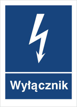 Znak wyłącznik na Folii Samoprzylepnej (530-05)