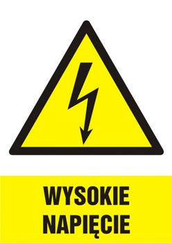 Znak Wysokie napięcie na płycie PCV (HA003)