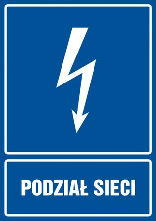 Znak Podział sieci na Folii Samoprzylepnej (HG002)
