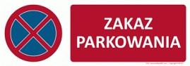 Znak Zakaz parkowania (T205)