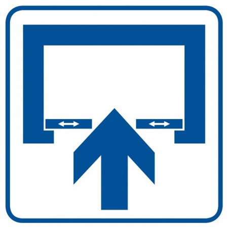 Znak Uwaga! Drzwi otwierane automatycznie na Folii Samoprzylepnej (RA069)