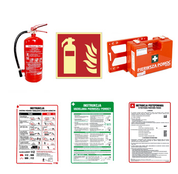 Zestaw moja firma 300m2 (gaśnica+apteczka+instrukcje+oznakowanie)