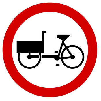 Znak zakazu METALOWY (B11) Zakaz wjazdu wózków rowerowych