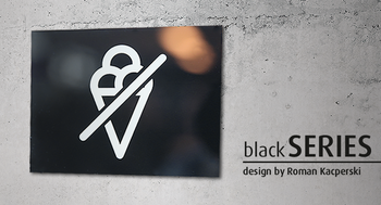 Znak Zakaz spożywania lodów blackSERIES