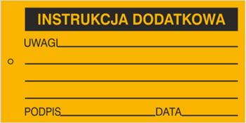 Znak instrukcja dodatkowa na płycie HIPS (802-50)