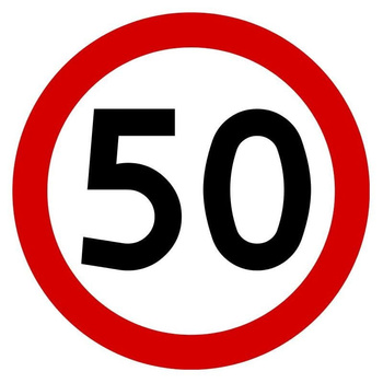 Znak zakazu METALOWY (B33) Ograniczenie prędkości do 50 km/h
