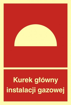 Znak kurek główny instalacji gazowej na płycie PCV (BB005)