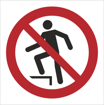 Znak Zakaz chodzenia po powierzchni na Folii Samoprzylepnej (P19) (ISO 7010)