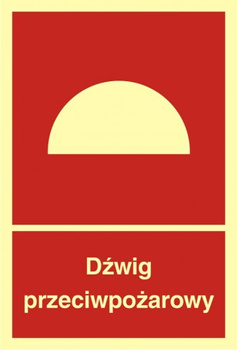 Znak dźwig przeciwpożarowy na Folii Świecącej (BB009)