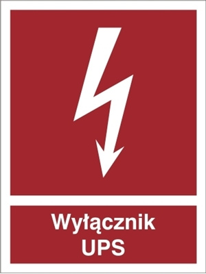 Znak wyłącznik UPS na Płycie Świecącej (219-05)