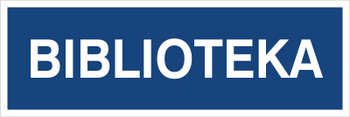 Znak biblioteka na płycie PCV (801-222)