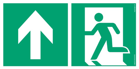 Znak kierunek do wyjścia ewakuacyjnego - w górę (lewostronny) (AE090) Signproject