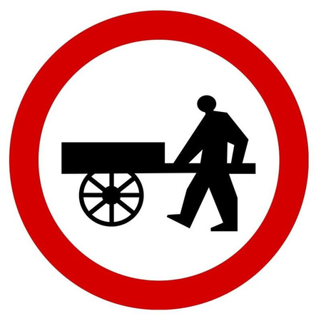 Znak zakazu METALOWY (B12) Zakaz wjazdu wózków ręcznych