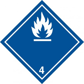 Znak materiały wytwarzające w kontakcie z wodą gazy zapalne na Folii Samoprzylepnej (MB115)