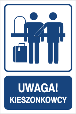 Znak uwaga kieszonkowcy na płycie PCV (823-107)
