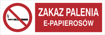Znak zakaz palenia e-papierosów na Płycie PCV (209-15)