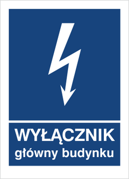 Znak główny wyłącznik budynku na Folii Samoprzylepnej (530-04)