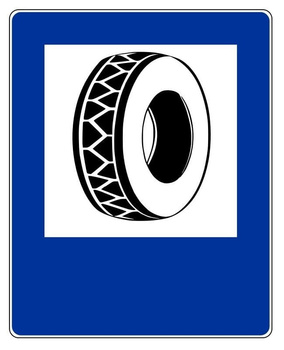 Znak informacyjny METALOWY Wulkanizacja (D26a)