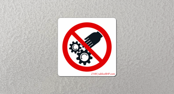 Oznaczenie Zakaz wkładania rąk podczas pracy maszyny (Z149)