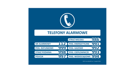 Znak Telefony alarmowe (IN024)
