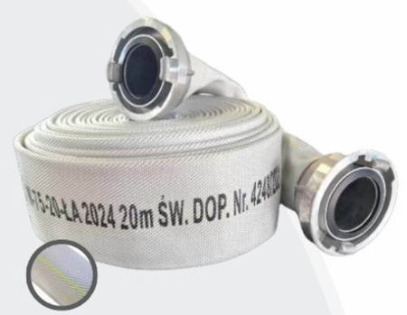 Wąż pożarniczy tłoczny do motopomp 75/20 - BODTECH - biały