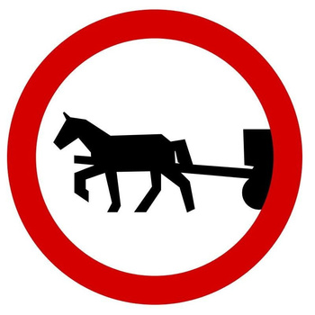 Znak zakazu METALOWY (B8) Zakaz wjazdu pojazdów zaprzęgowych